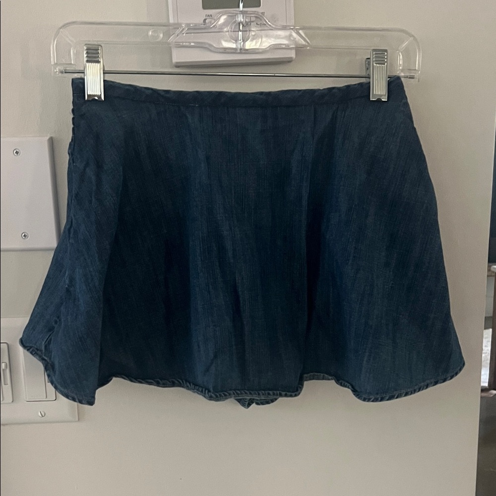 We The Free Dark Blue Denim Mini Skirt